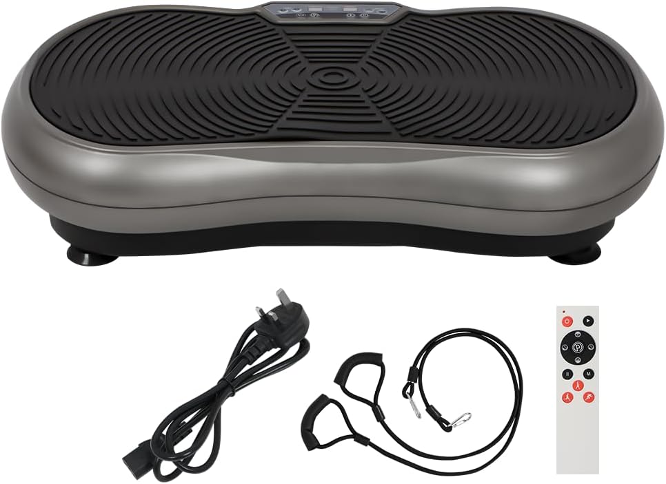 Vibration Plate Exercise Machine for Home Use Whole Body Workout Fitness Vibration Platform with Resistance Band,265lbs Weight Capacity