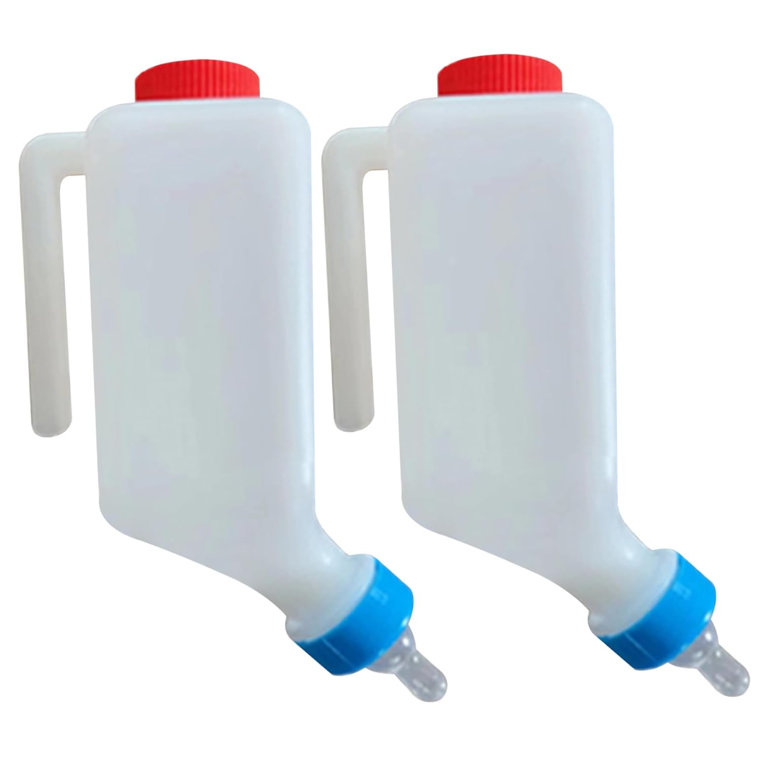 2Pcs Baby Bottles, 800ml Lamb Baby Bottle with Scale Hanging Plastic Milk Feeder Bottle Little Goat Calf Sheep Nursing Bottle with Handle