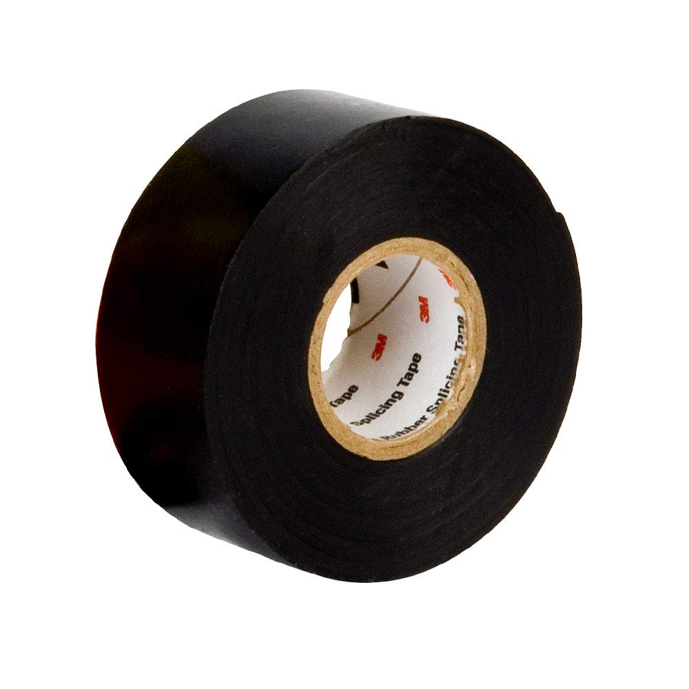 3M Scotch Linerless Electrical Splicing Tape 130C for Wires and Cables, 1 in x 10 ft, Rubber Backing, Self Fusing, UV Resistance, Highly Conformable, Moisture Seal, Black, 1 Roll