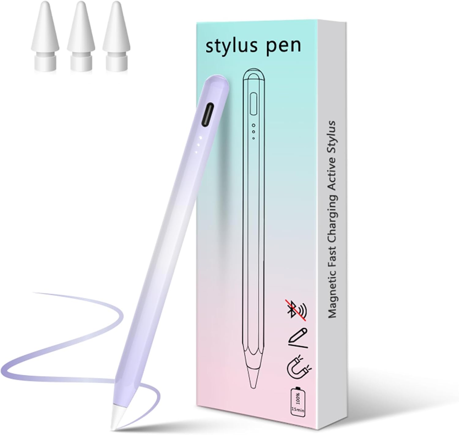 MEKO Kids Stylus Pen for iPad (2018-2025), 15-Min Fast Charge Pencil, Palm Rejection &Tilt Sensitivity, Compatible with Apple iPad Pro 11"/12.9"/13", 10/9/8/7/6th Gen, Air 3-6, Mini 5/6