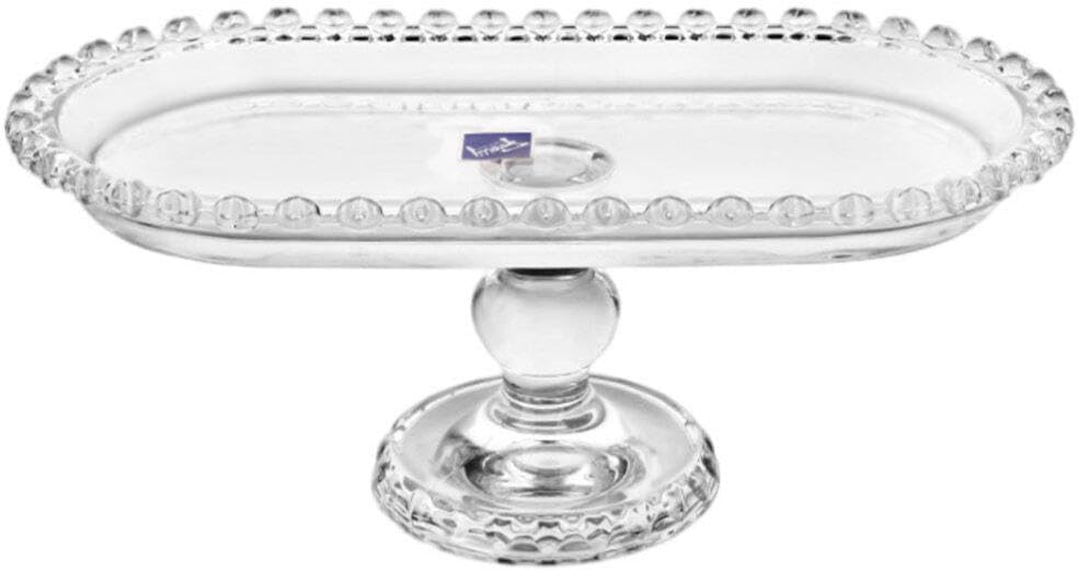 Luxshiny Footed Fruit Serving Tray: European Style Dessert Snack Display Plate Glass Appetizer Tray Decorative Food Dishes for Parties Weddings and Holiday Events