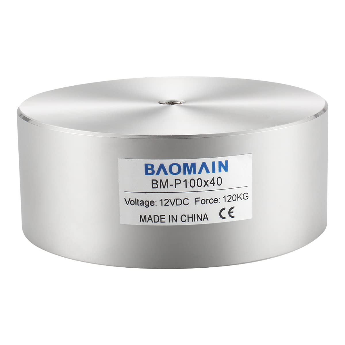 Baomain Magnet Electromagnet Solenoid 12V 1200N 264LB/120kg Force Electric Lifting 100mm P100x40