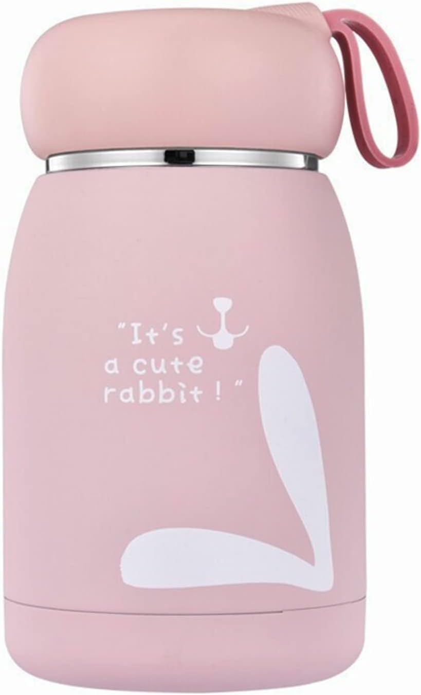 Mini Water Bottle 10.8oz/320ml Travel Coffee Mug with Handle Thermal Cups for Hot and Cold Drinks Insulated Tumblers for Women Vacuum Sealed Flask Pink