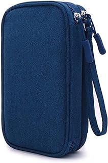 Diabetic Supplies Travel Case Organizer for Test Strips, Lancets, Needles, Lancing Device, Glucose Meter, Alcohol Wipes, Insulin Pens, Syringes, Diabetes Testing Kit Storage Bag (Blue)
