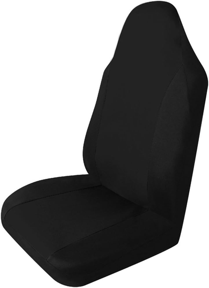 Encell Black Flat Cloth Single-Piece Front Seat Cover for Car