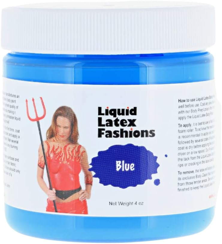 Liquid Latex Fashions Blue Body Paint for Adults and Kids, Ammonia Free, Cosplay Makeup, Creates Professional Monster, Zombie Arts, Easy On and Off- 4 Oz