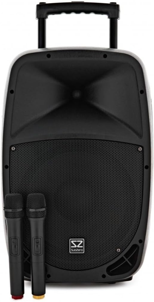 12” Portable PA Speaker with Wireless Microphones Bluetooth PA System 240W SZPA-P12