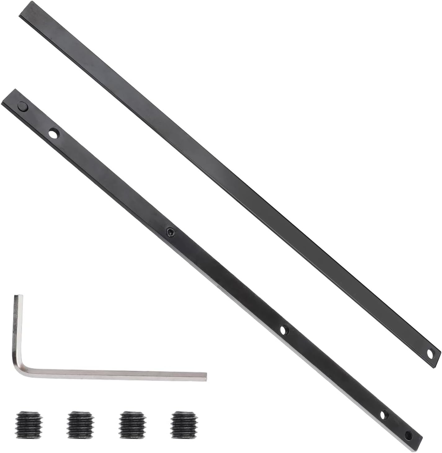 Guide Rail Connector Kit, P-45777 for Track Saw Long Cuts, Black Track Saw Guide Rail with 4 Screws, Guide Rail Joining Bar Connector, Rail Connector Set for Festool, Bosch, DeWALT, Curtain Track