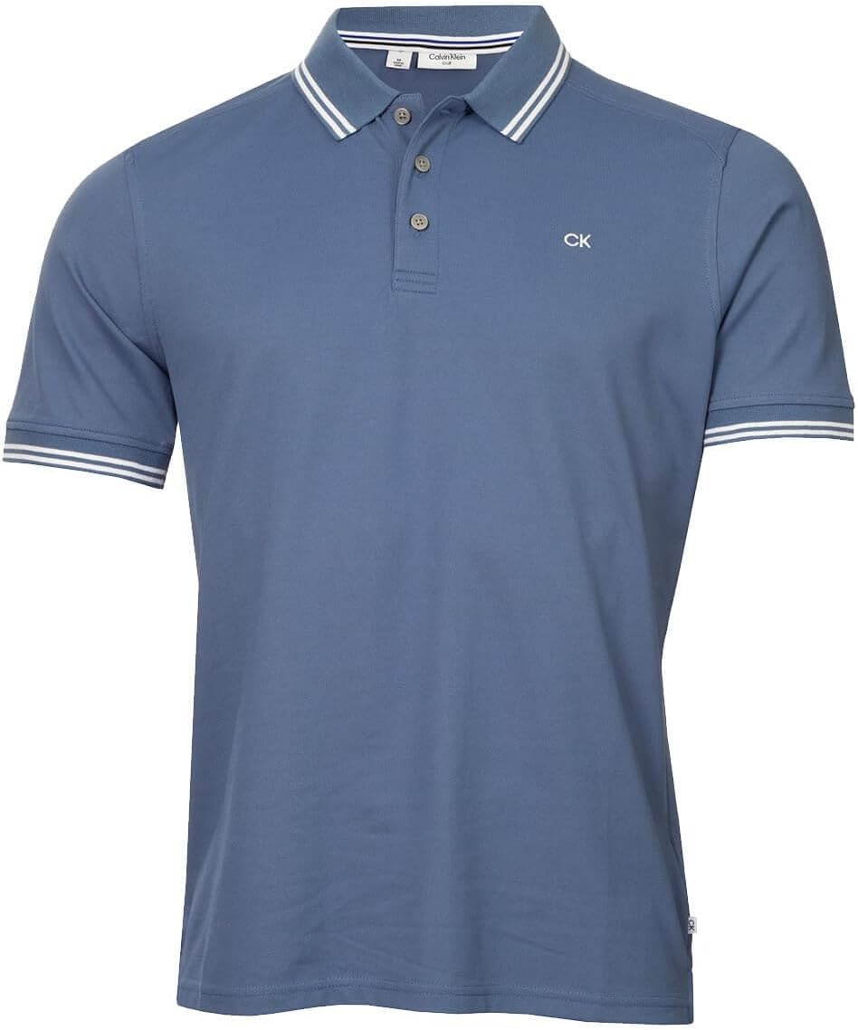 Calvin Klein Mens 2025 Campus Tipped Lightweight Golf Polo Shirt