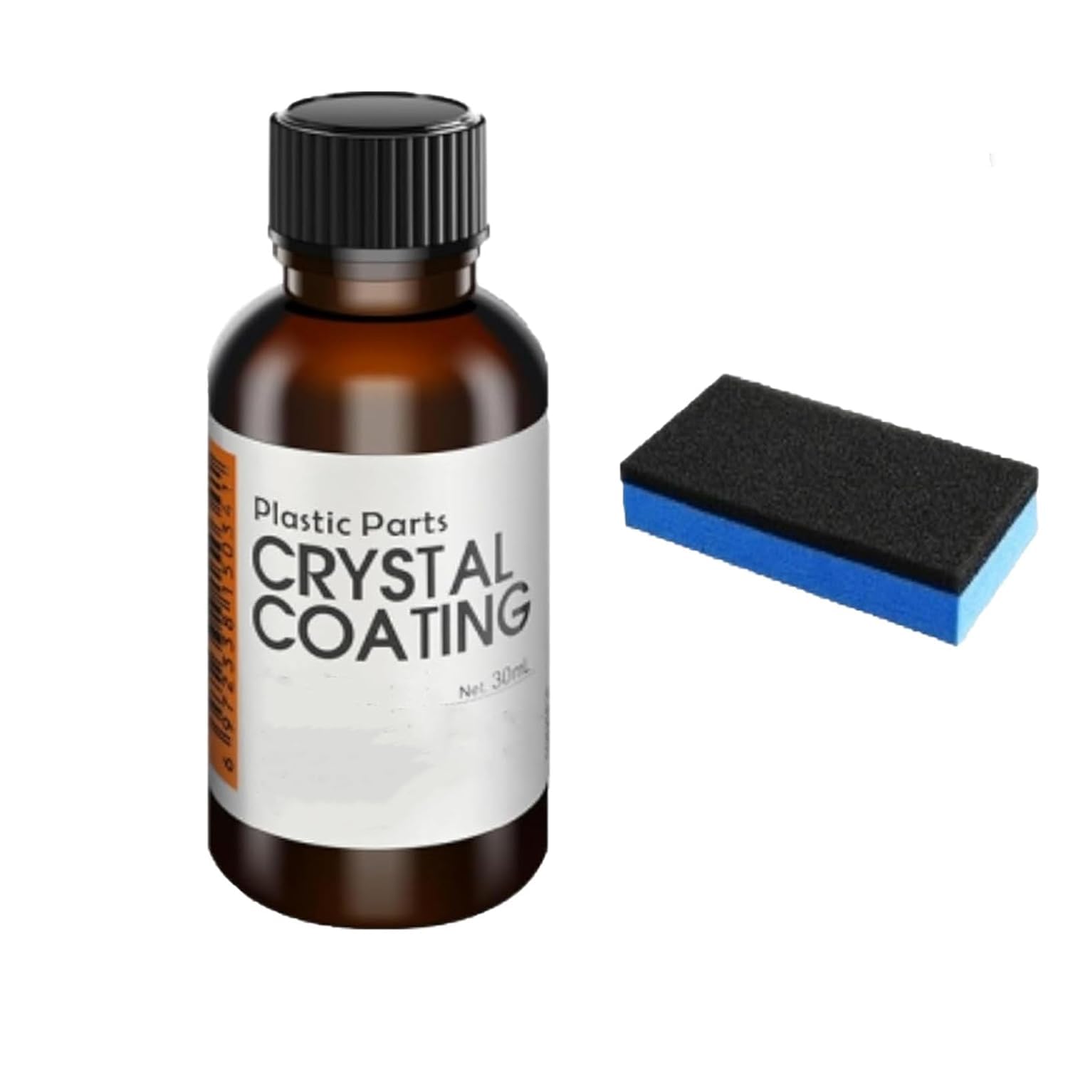 Crystal Coating for Car Plastics Parts,Plastic Parts Crystal Coating,Plastics Restorer Refurbish Agent,Long Duration Plastic Parts Refresher Agent with Spong for Car (1)