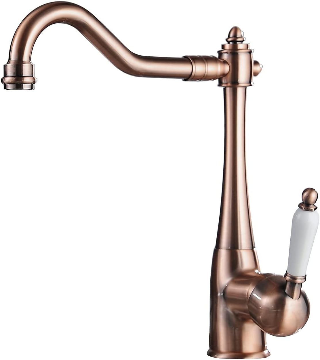 Kitchen Faucet Copper Bar Faucet 360 ° Swivel Single Handle Victorian | Traditional Period Single Ceramic Lever Kitchen Sink Faucet Antique Mixer Tap One Hole Wet Bar Sink Tap Commercial