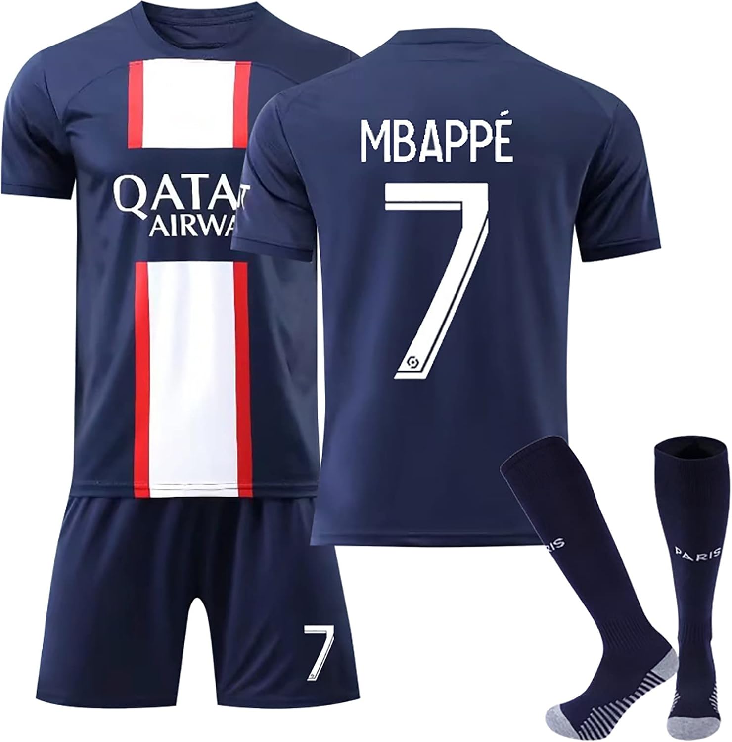 Kids Football Kit, Boys Football Training Shirts Kits Home/Away Soccer Jersey, Sports Outdoor Football T-Shirt Shorts and Socks Set Tracksuits Training Equipment
