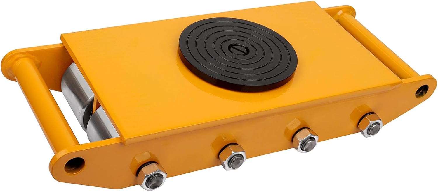 FAHKNS Machine Skate 12T Machinery Skate Dolly, Yellow, 26400 LBS