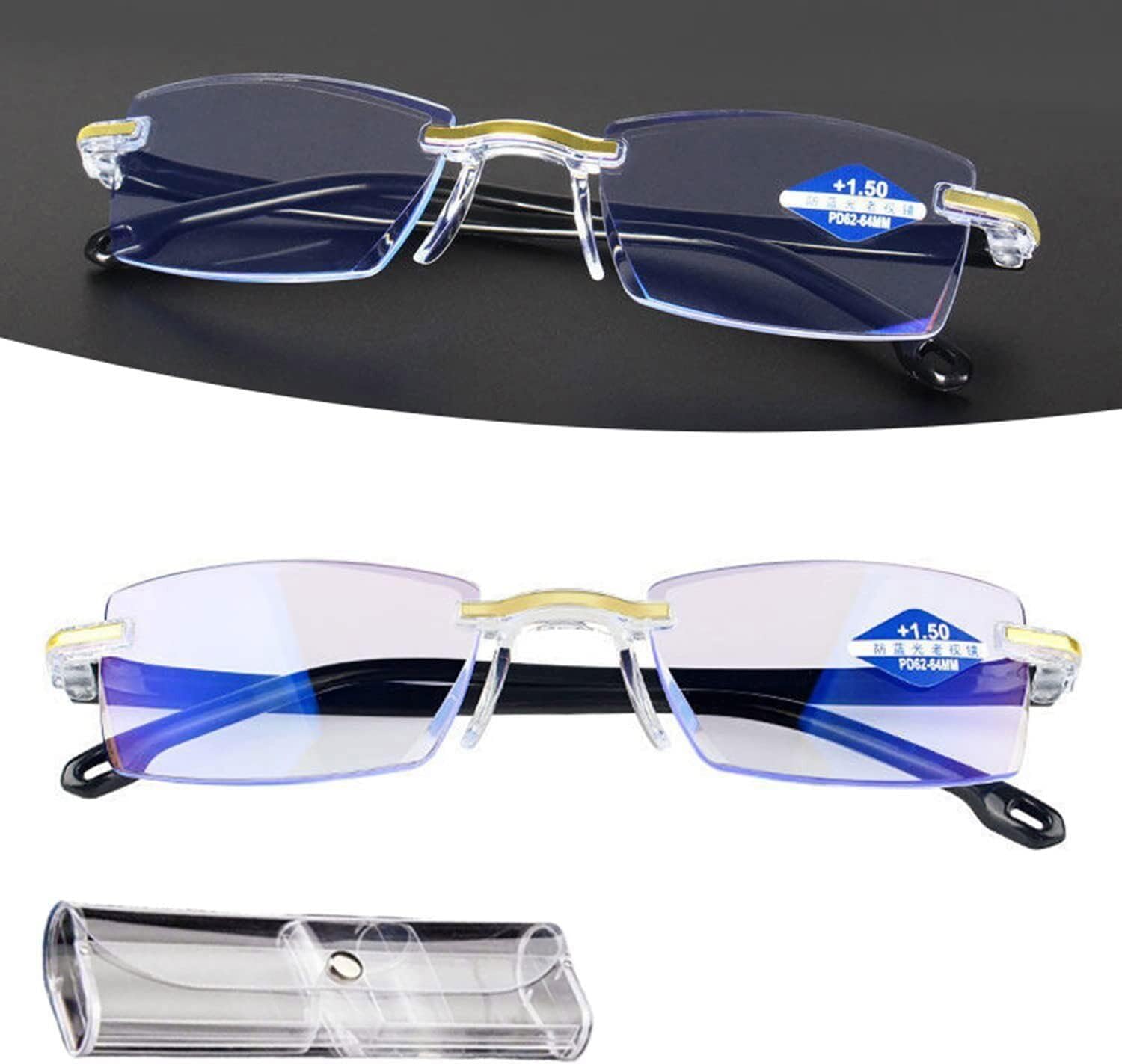 Nihexo Progressive Far and Near Dual-Use Reading Glasses, High Hardness Anti-blue, Multifocus Reading Glasses (+1.00/FOR 40-50)