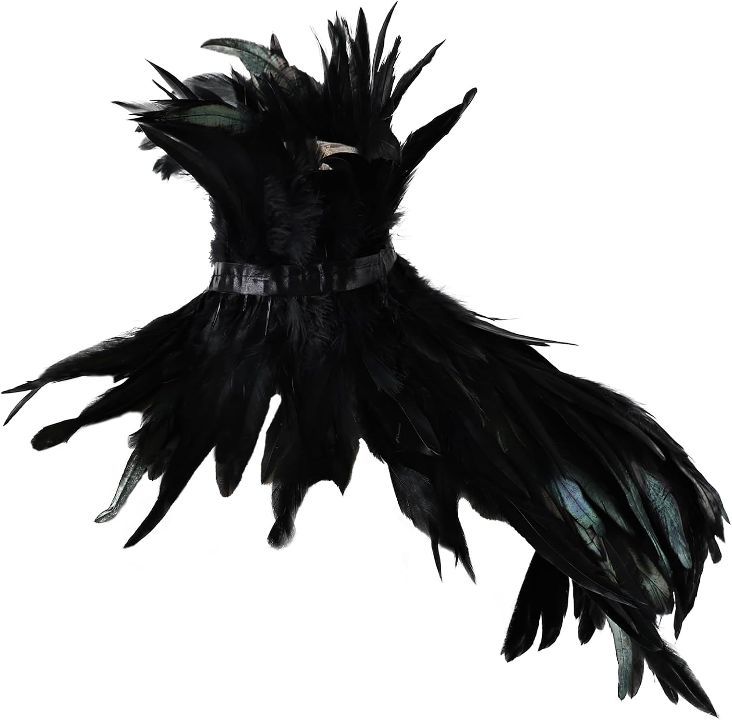 Gothic Natural Feather Shrug Feather Shawl Wrap Cape Victorian Collar for Halloween Cosplay Party Costume Accessories