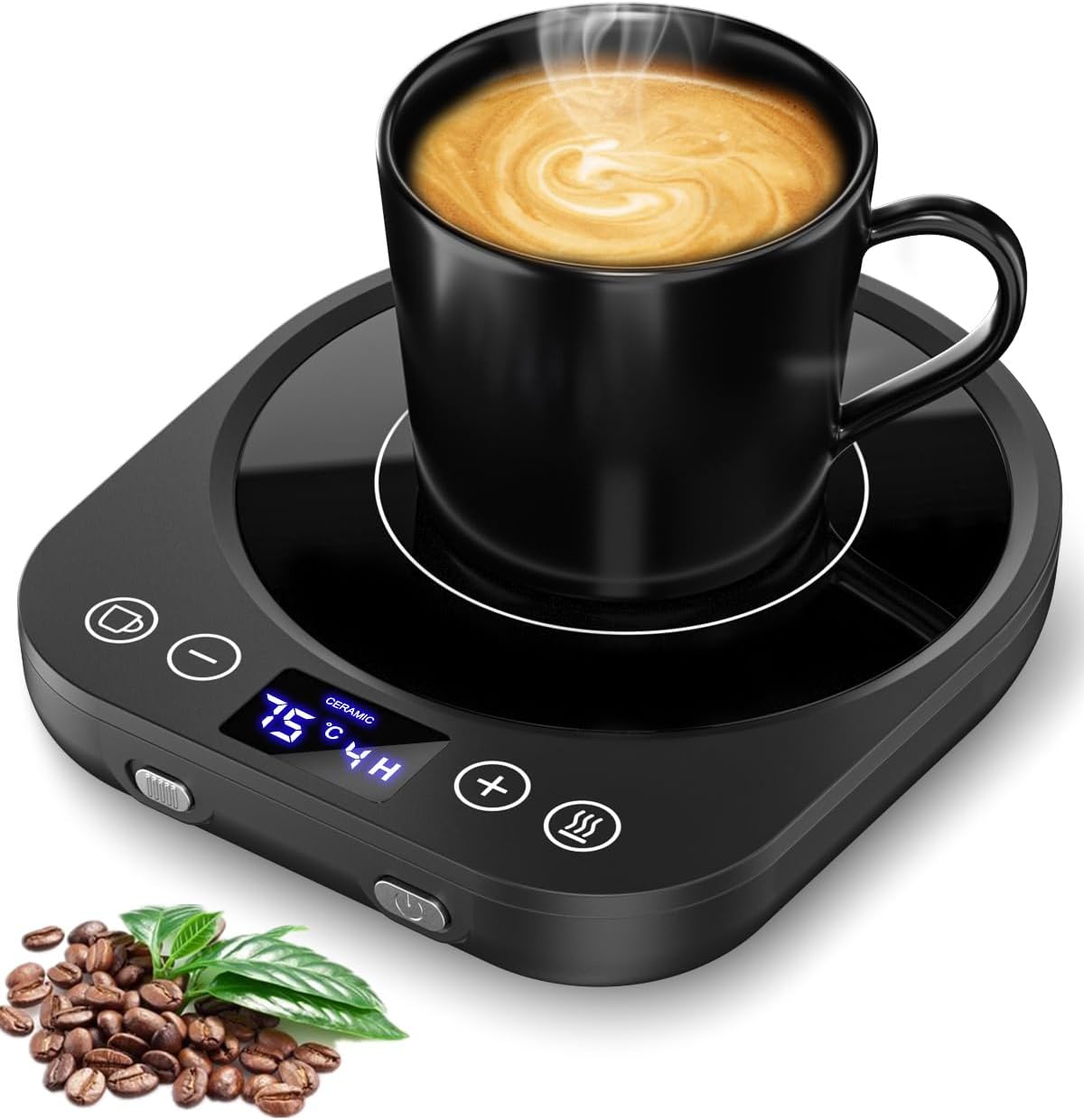 MQFORU Coffee Mug Warmer, Smart Cup Warmer with Gravity Sensor, 9 Temperature Settings, 1-9H Timing, 4H Auto Shut Off, Cup Warmer for Heating Coffee, Tea, Milk, Coco, Candle