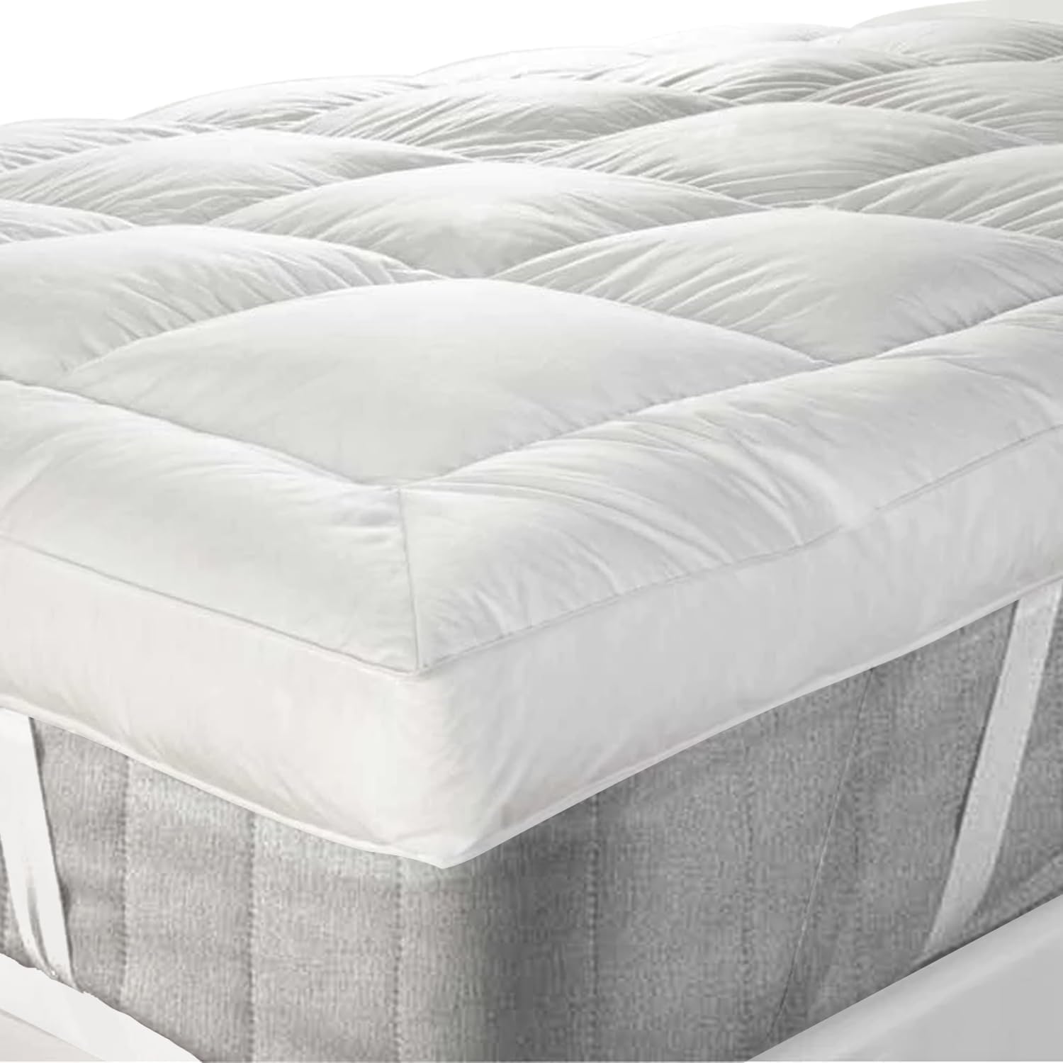 GMTEXTILES HOTEL QUALITY(Microlite) MICRO FIBER MATTRESS TOPPER THICK 5 CM, BOX STITCHED,IN, ANTI ALLERGENIC (Small Double(122X190cm))