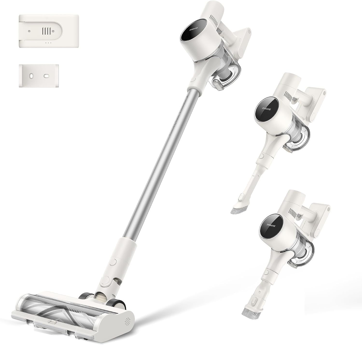 DREAME Cordless Vacuum Cleaner R10 Pure, 120AW Powerful Suction, Stick Vacuum Cleaner for Home, Anti-Tangle, LED Headlights, Up to 60 Mins Runtime, Lightweight for Carpet, Hard Floor, Pet Hair | 120AW Powerful Suction, Anti-Tangle, LED Headlights, Up to 60 Mins Runtime, Lightweight for Carpet, Hard Floor, Pet Hair
