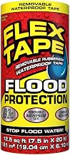 Flex Tape Flood Protection, 7.5 in x 20 ft, Waterproof Rubberized Tape, Removable, Use on Windows, Doors, Garage Doors, Casings, Thresholds, Conduits, Vents, Ducts