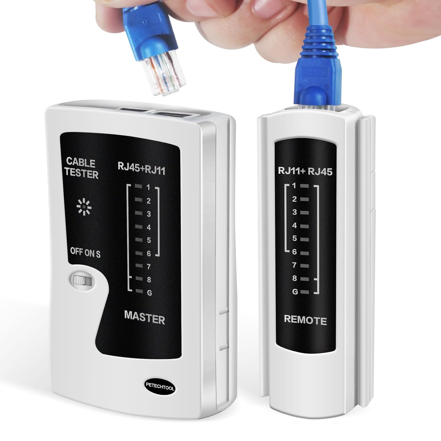 Network Ethernet Cable Tester for LAN RJ45 Cat5 Cat5e Cat6 Cat6a Cat7 UTP/Shielded Cable and RJ11 RJ12