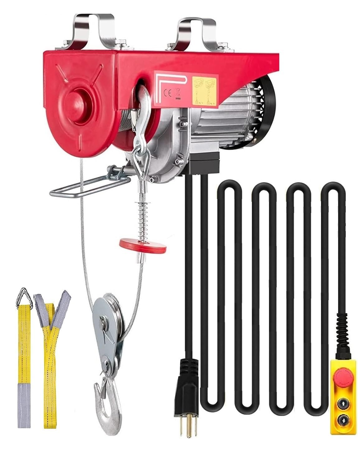 Happybuy 1320 LBS Lift Electric Hoist, 110V Electric Hoist, Remote Control Electric Winch Overhead Crane Lift Electric Wire Hoist for Factories, Warehouses, Construction, Building, Goods Lifting