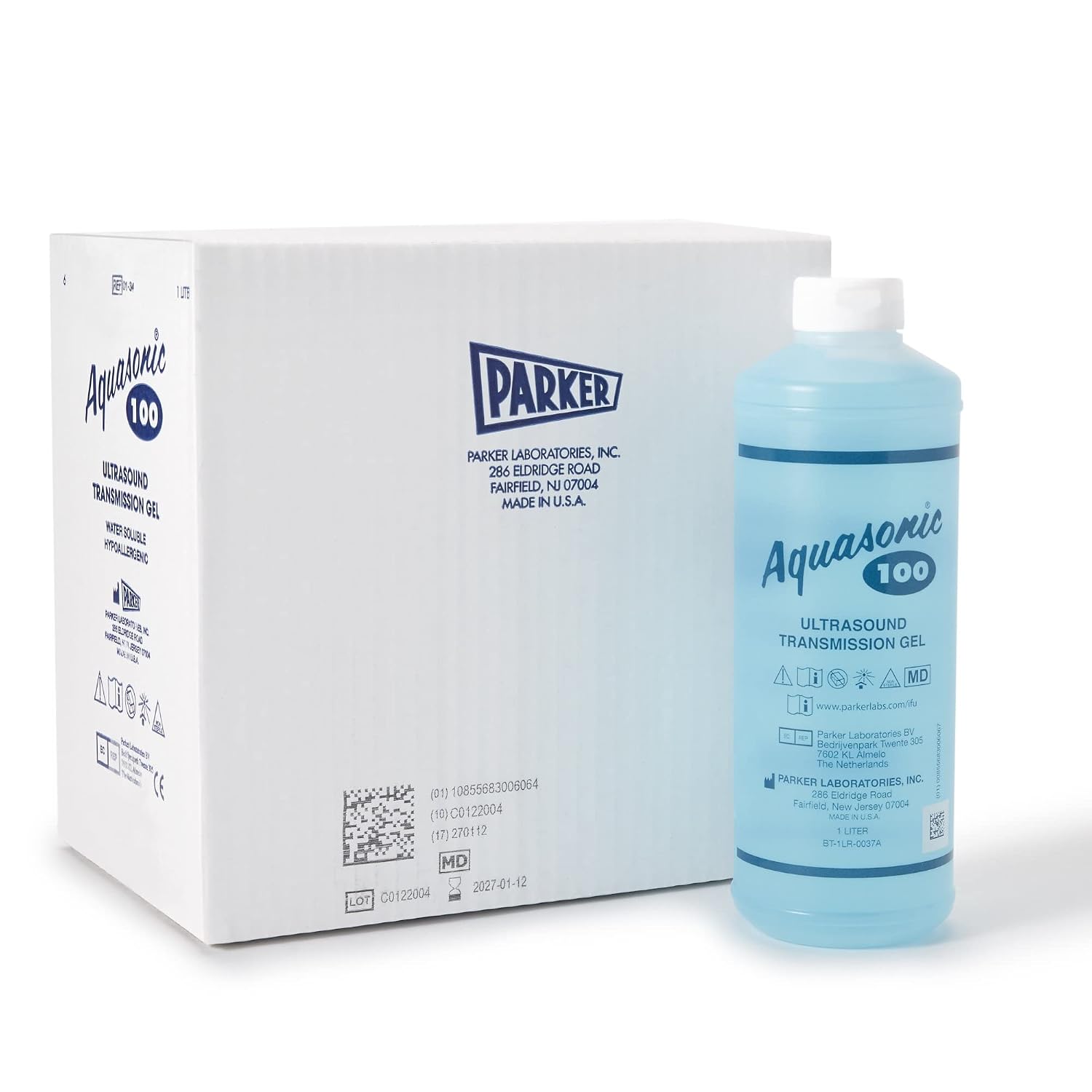 Aquasonic 100 Ultrasound Gel, Blue, 1 Liter Bottle