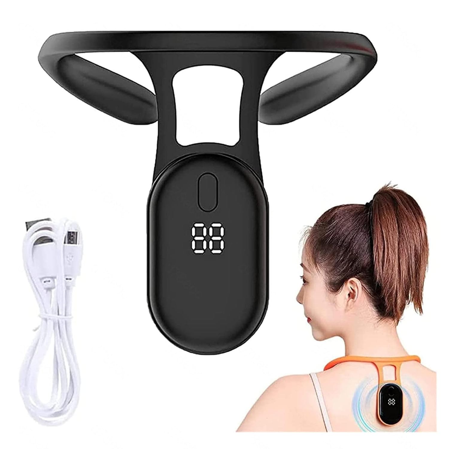Intelligent Pose Corrector, Vibration Reminder Portable, Upright Go Posture Trainer, Used For Body Correction,Black