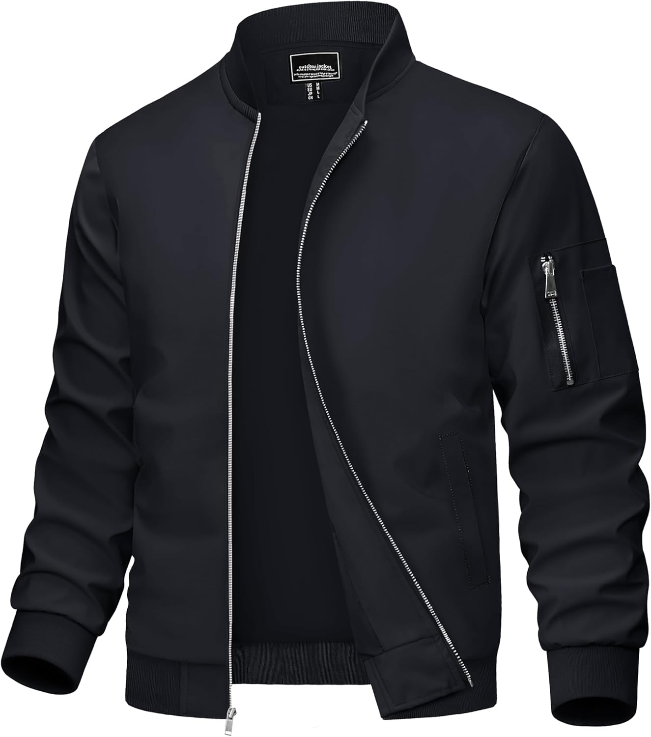 MAGCOMSEN Men's Bomber Jacket Lightweight Casual Windbreaker Spring Fall Zip Up Coat with 5 Pocket