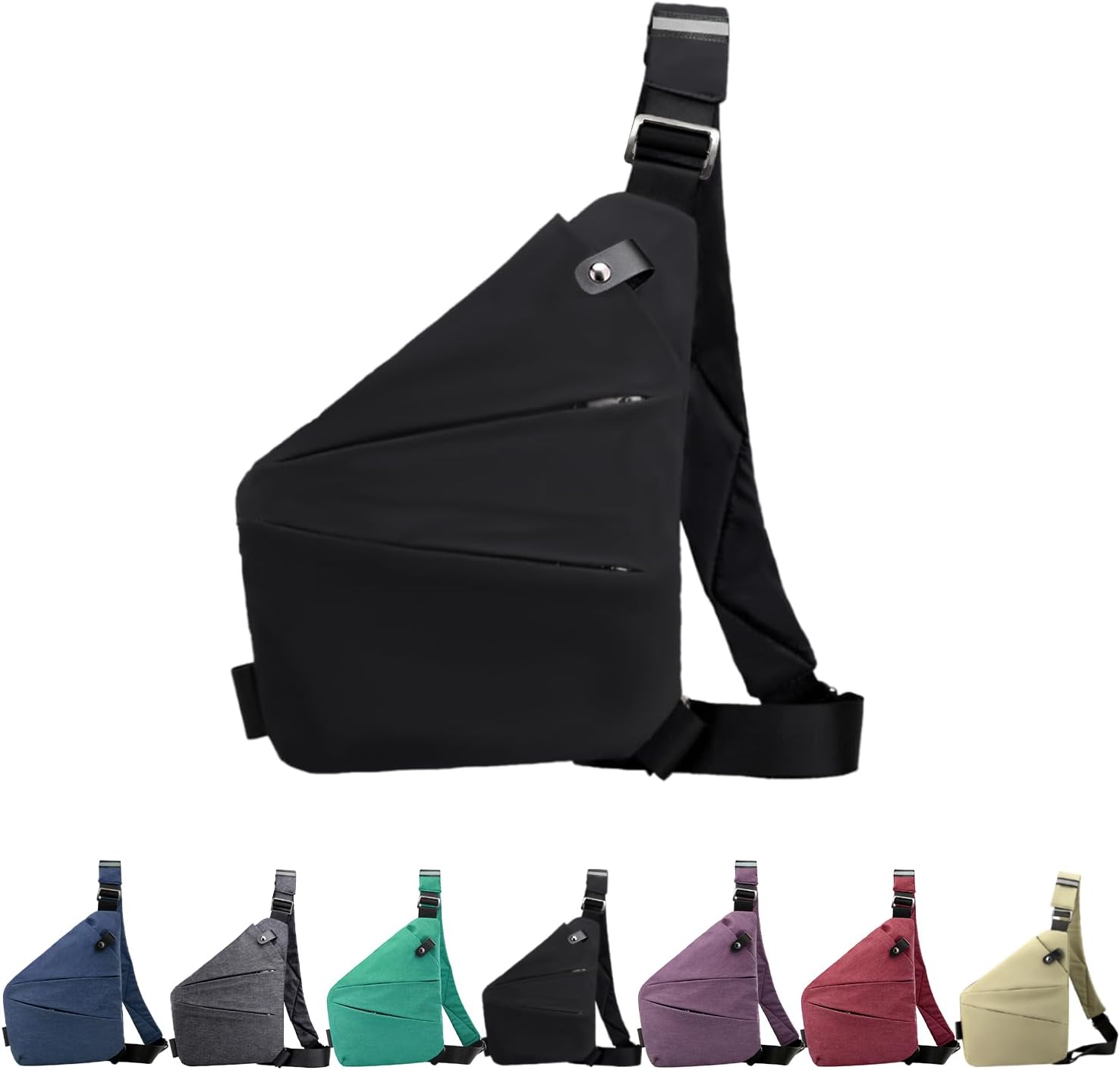 GDOKKNY Anti Theft Crossbody Bag for Women Personal Flex Travel Bag Anti-Theft Cross Body Bag Sling Chest Bag for Men （Black）