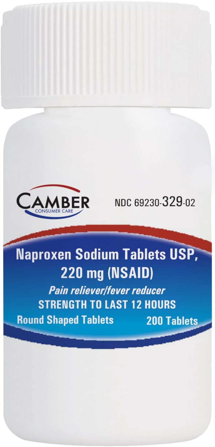 Camber Naproxen Sodium, 220 mg - Pain Reliever and Fever Reducer (200 Count)
