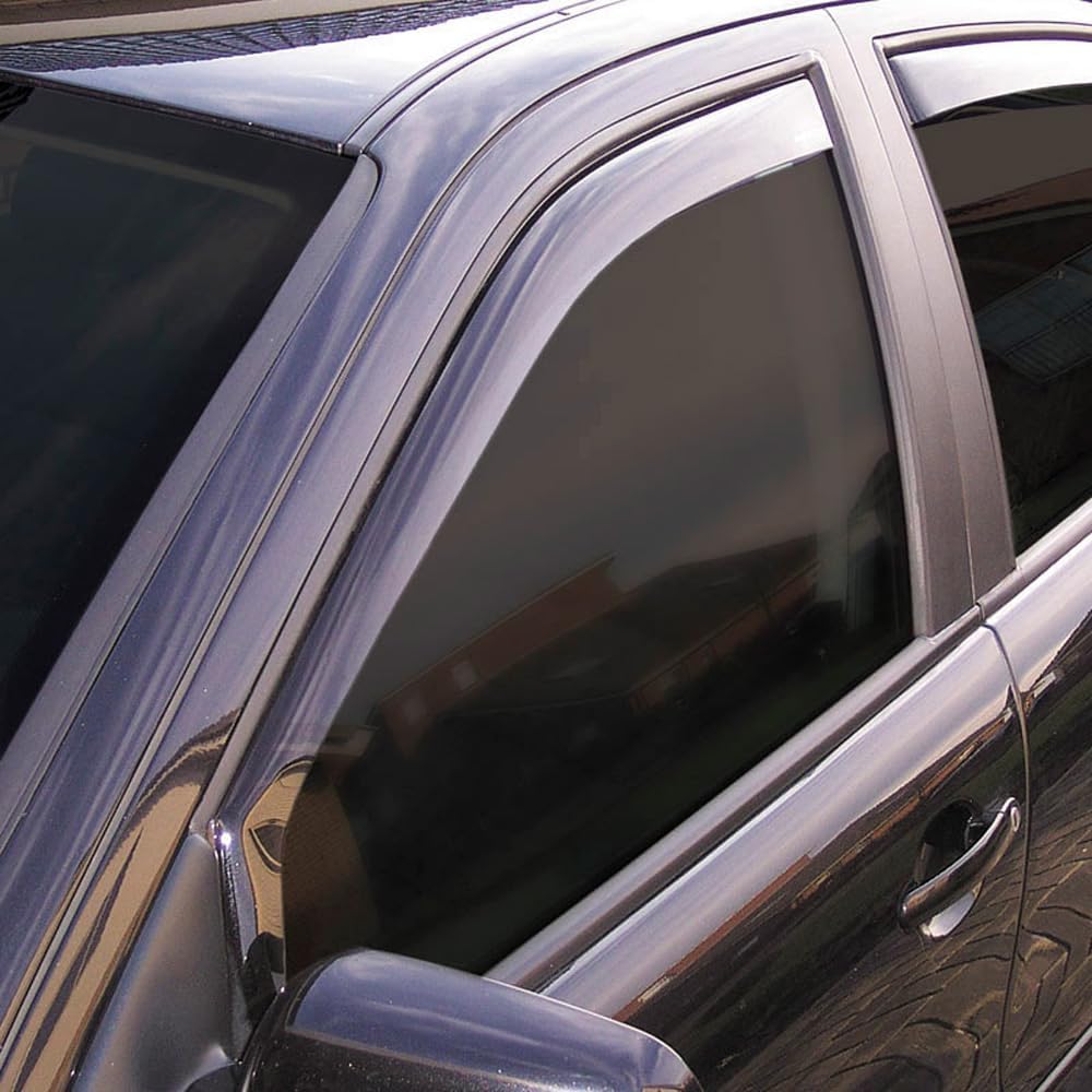 ClimAir Window Visors Dark compatible with Ford Transit Custom & Tourneo Custom (V710) 2023- & Volkswagen Transporter T7 2024-, Black