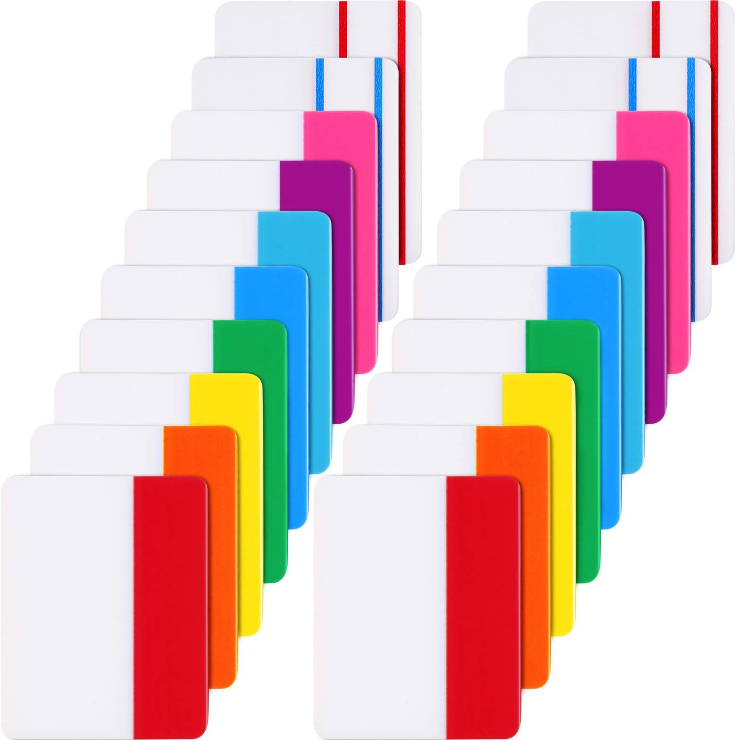 400 Pieces Tabs 2 Inch Sticky Index Tabs, Writable and Repositionable File Tabs Flags for Pages or Book Markers, Reading Notes, Classify Files, 20 Sets 10 Colors (400 Pieces Style A)