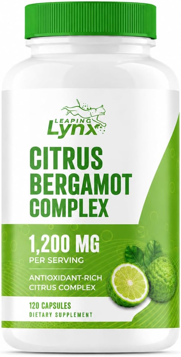 Citrus Bergamot Supplement 1200mg – 25:1 Bergamot Extract for Heart Health, Healthy Cholesterol & Triglyceride Support – Cardiovascular & Antioxidant Support, Non-GMO, 120 Capsules