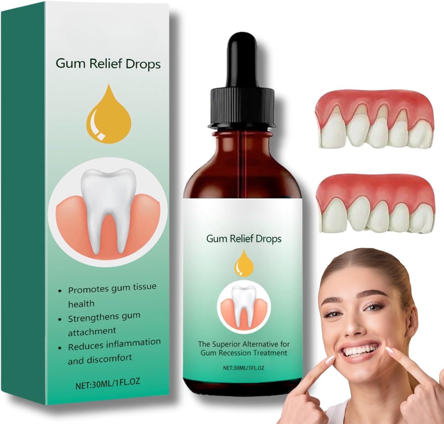 Gum Regrowth Drops,30ml Gum Repair for Receding Gums,Natural Gum Restore Liquid Drops for Oral Care,Gum Regrowth for Receding Gums,Fresh Breath Gum Repair Treatment for Gum Health (1pcs)