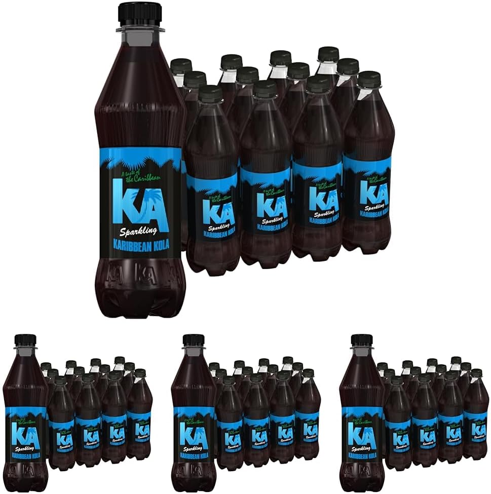 KA Caribbean Kola Fizzy Drinks - Traditional & Authentic Caribbean Jamaican Style Sparkling Drink - Soft Drinks Multipack - Caribbean Kola Soda Drinks Bulk Pack - 12 x 500ml Bottles (Pack of 4)