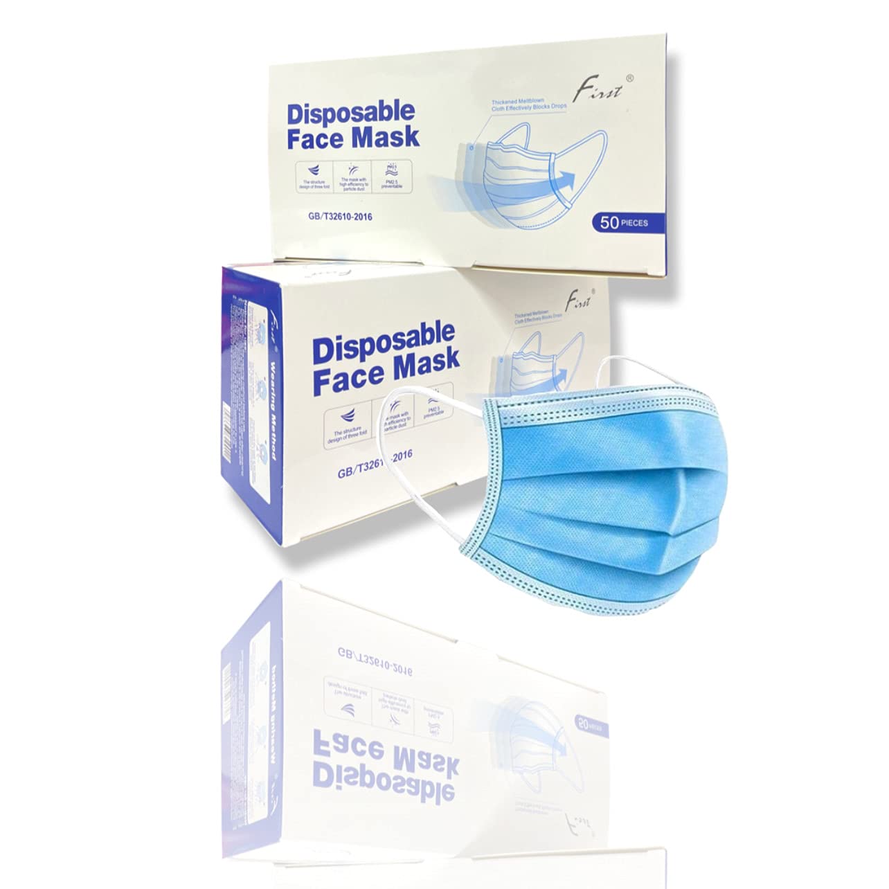 REQUISITE NEEDS Comfort Breathable Facial Cover 3 Ply Disposable Face Masks (Blue) (100 PACK)