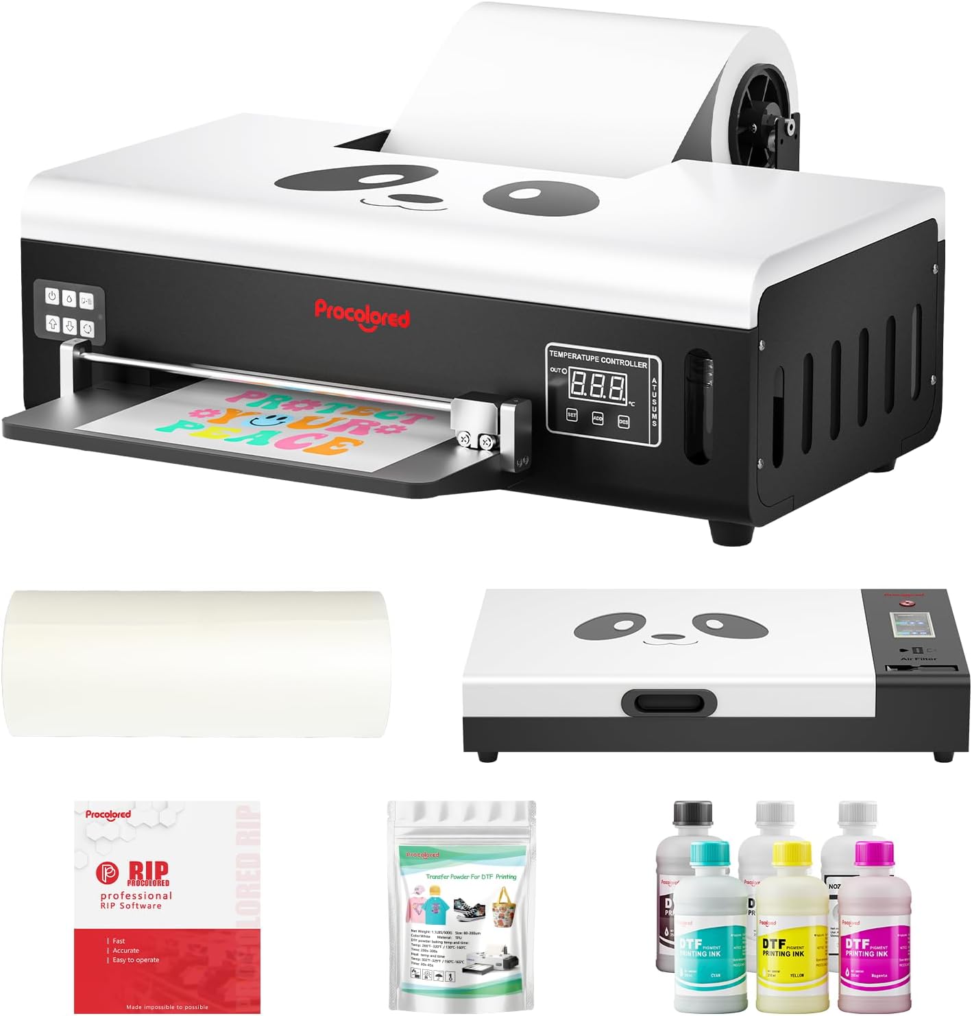 Procolored F8 DTF Printer A4 L800 Entry Level T Shirt Printing Machine with White Ink Circulation and Curing Oven for Clothing Textile Design