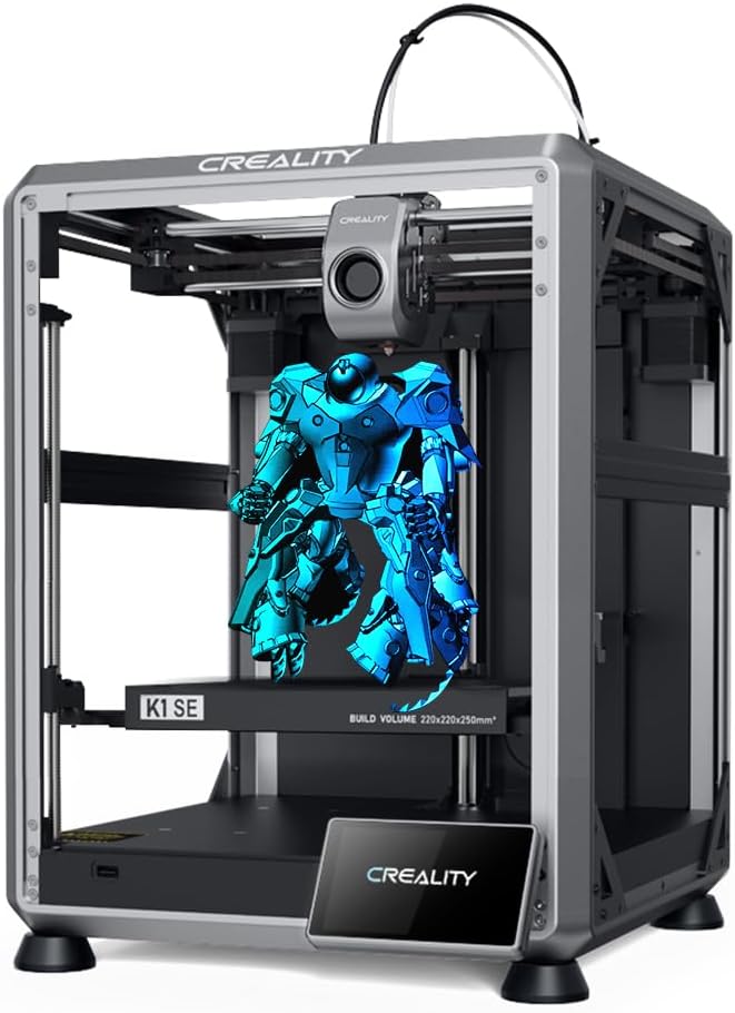 Creality K1 SE 3D Printer 600mm/s CoreXY High-Speed Printing Auto Leveling One-Tap Calibration Direct Drive Extruder 300°C Tri-Metal Quick-Swap Nozzle Rigid Aluminum Frame 2025 Model