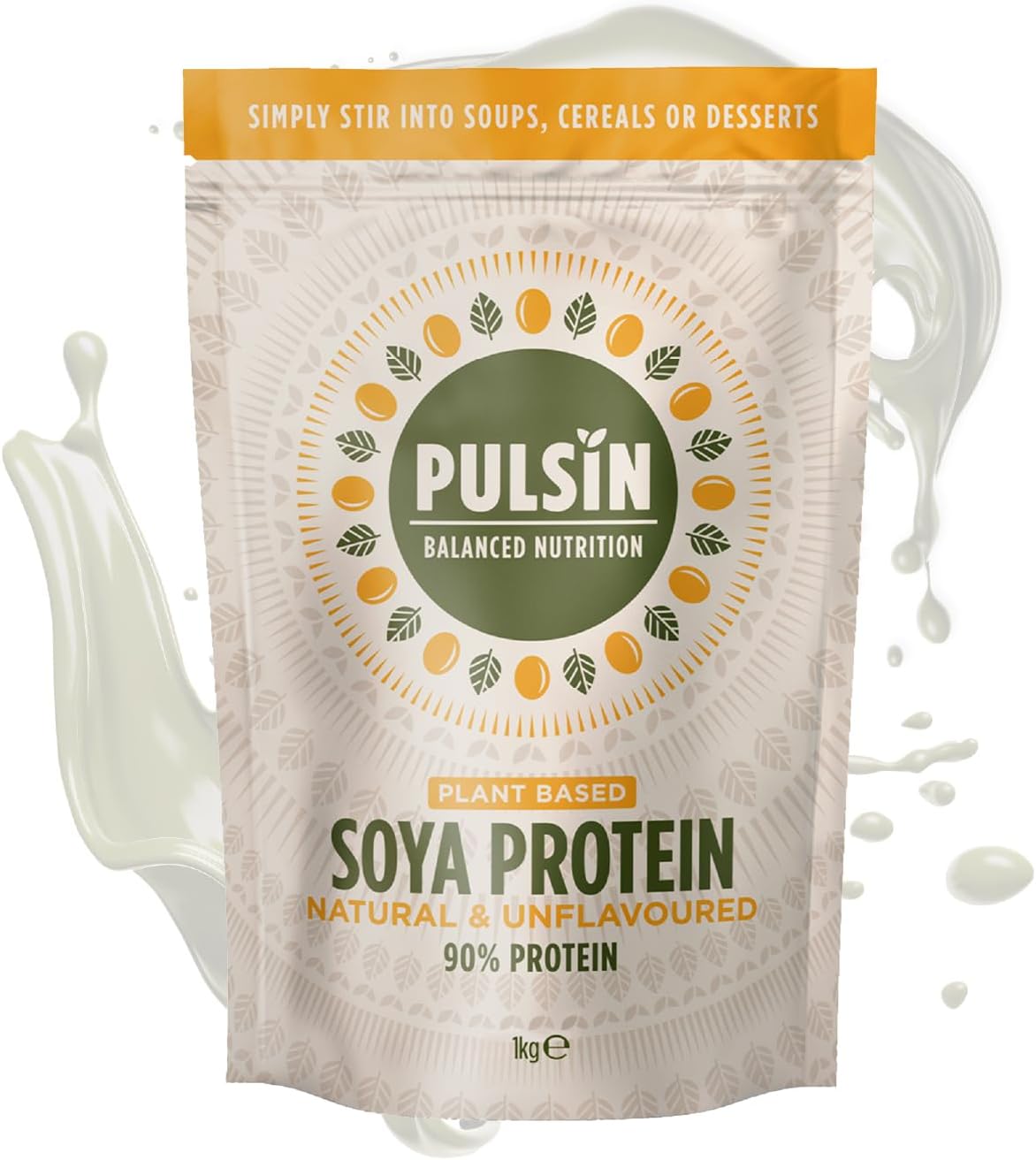 Pulsin - Unflavoured Vegan Soya Protein Powder - 1kg - 9g Protein, 0.1g Carbs, 39 Kcals Per Serving - Gluten Free, Plant Based, Palm Oil Free & Dairy Free Protein