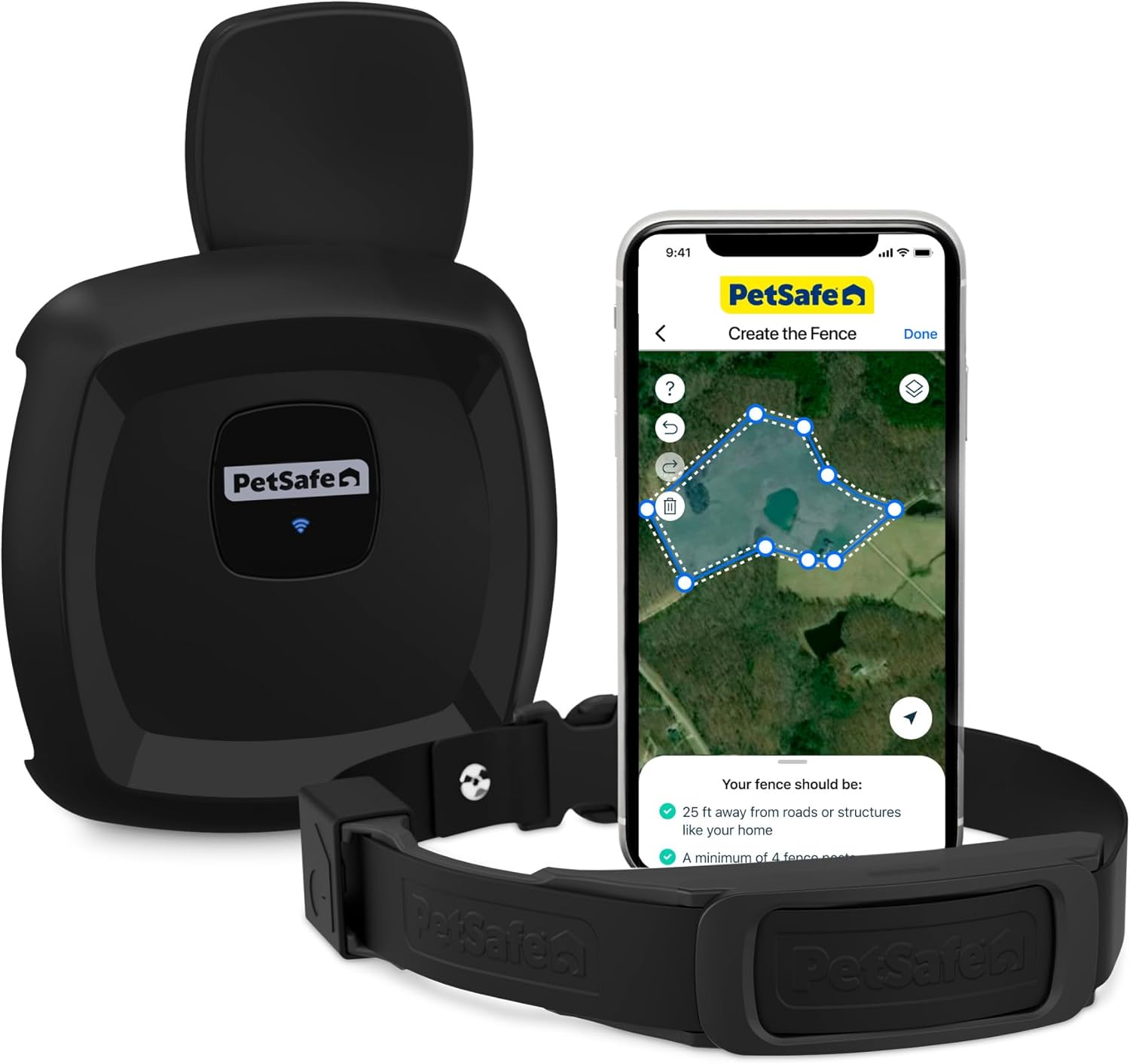 PetSafe Guardian GPS Dog Fence – No Subscription – Create Your Own Wireless Fence for Dogs – for Yards 3/4 Acres or Larger – World's Safest GPS Dog Fence Tech – New, Redesigned Collar