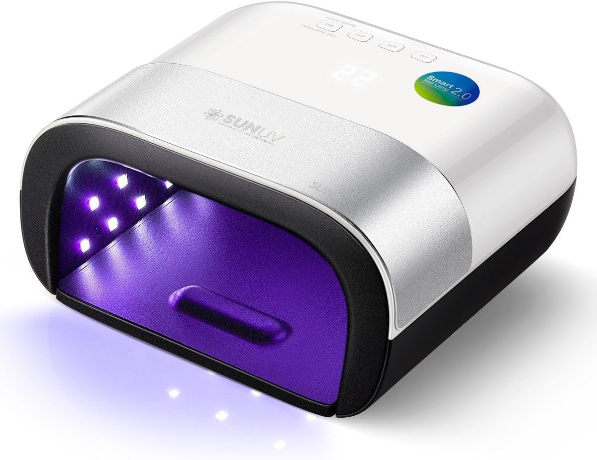 SUNUV SUN3 Professional UV Light for Gel Nails, LED Nail Lamp for Gel Polish with 4-Timer and Sensor, 39 PCS LED Beads, UV Dryer for Salon Home Gift for Woman Mom Girl
