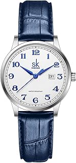 SHENGKE SK Classic Business Women Watches with Stainless Steel Band and Genuine Leather Elegant Ladies Calendar Watch