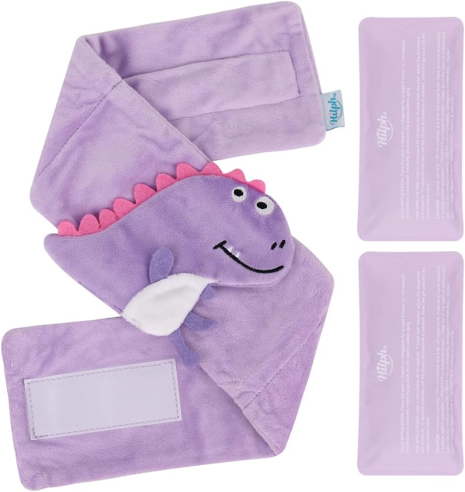 Hilph Baby Colic and Gas Relief for Newborns Infants, Heated Tummy Wrap, Baby Swaddling Belt Warmth, Natural Relief for Upset Stomach in Babies and Toddlers (Purple Dinosaur)