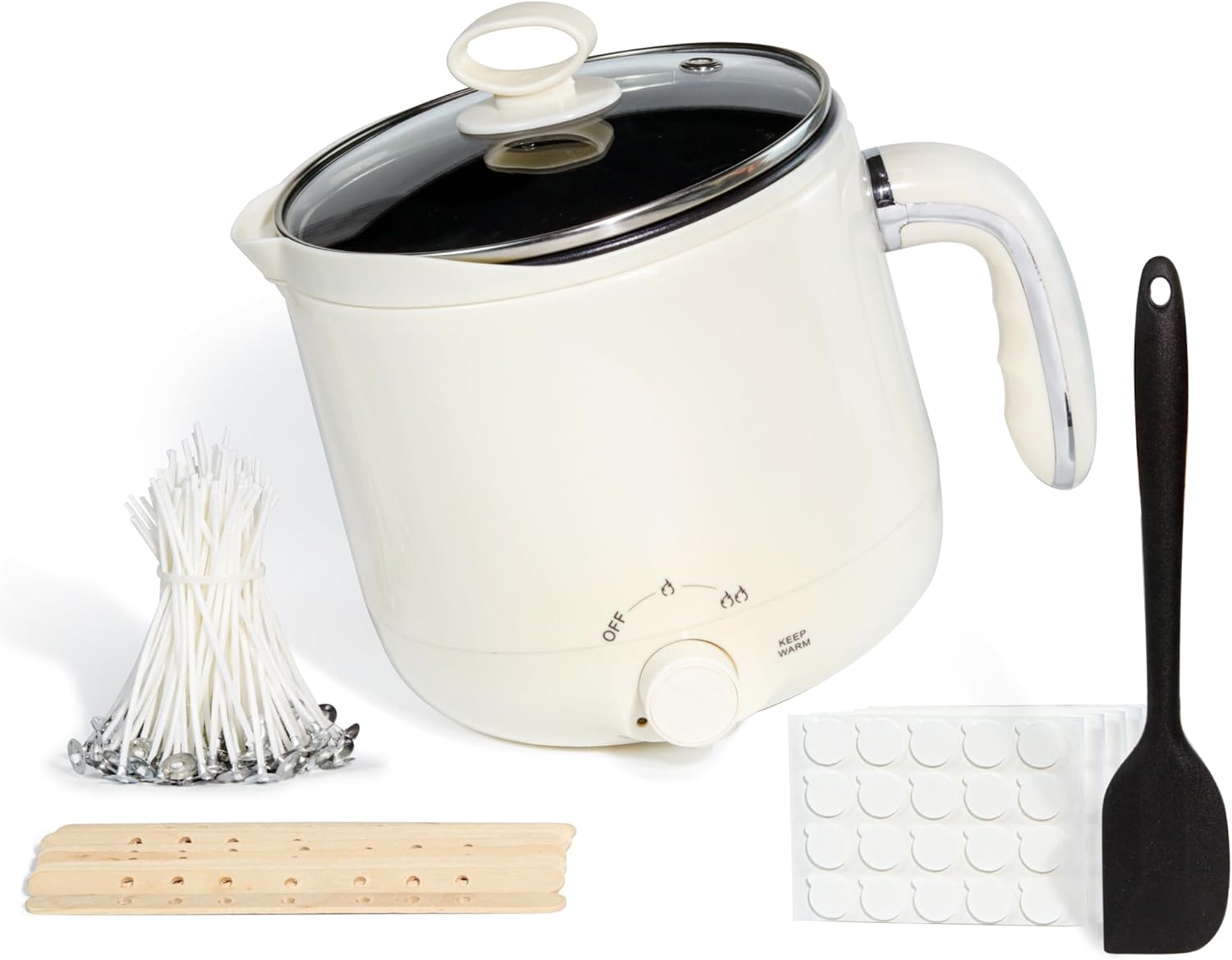 Aroparc Candle Making Kit for Adults with Electric Wax Melter for Candle Making, Wicks, Wick Stickers, Centering Device, Stirring Spoon