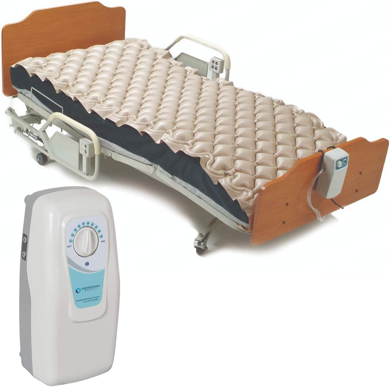 Roscoe Medical Meridian Alternating Air Pressure Mattress with Electric Pump, Pressure Sore Mattress Pad for Bed Sore Prevention, Home & Hospital Topper with Ulcer Cushion Pad & Quiet Pump