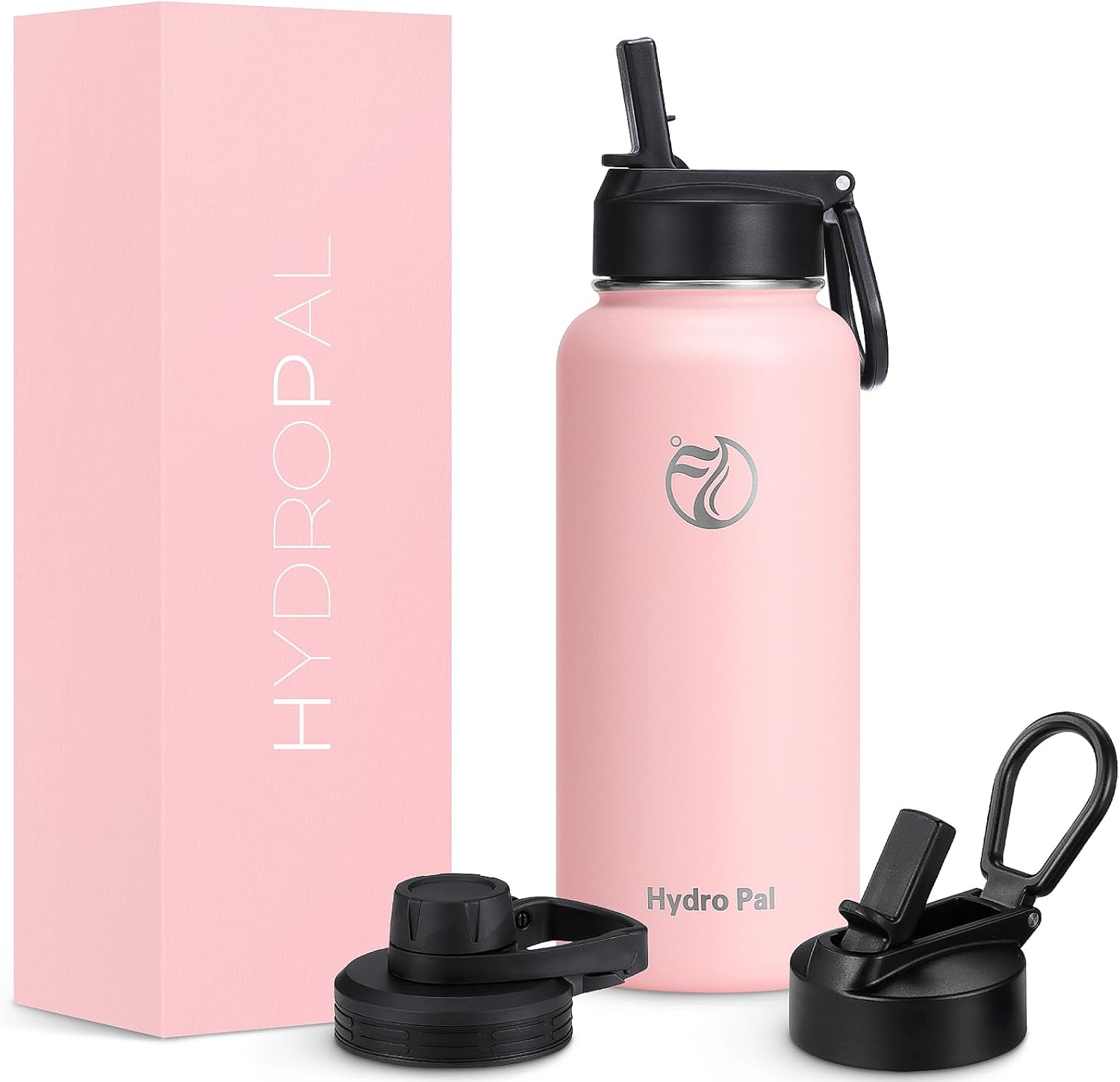 HydroPal Vacuum Insulated Stainless Steel Water Bottle with Dual Lids-1 L