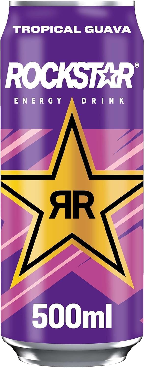 24 x Rockstar Energy Drink Punched Tropical Guava 500ml Caffeine Refreshing Drink for Energy Kick Delicious Tasty And Twisty Treat With Your Family And Friends For All Occasions