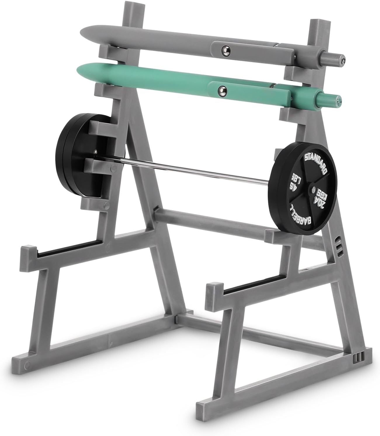 Small Squat Rack Pen Holder, Mini Barbell Holder for Desktop Decor Fun Office Desk Accessories for Men Weight Lifting Bench Style Pencil Organizer for Fitness Enthusiasts
