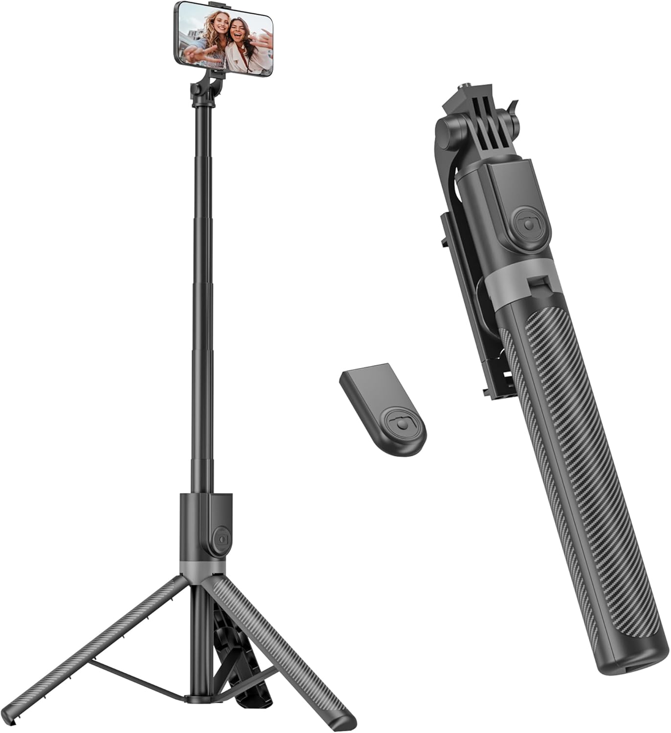 RISEOFLE Phone Tripod & Selfie Stick, 180cm Aluminum All in One Extendable Tripod for Smartphone, Portable Travel Tripod Stand with Wireless Remote Control for iPhone/Samsung/Android/Camera