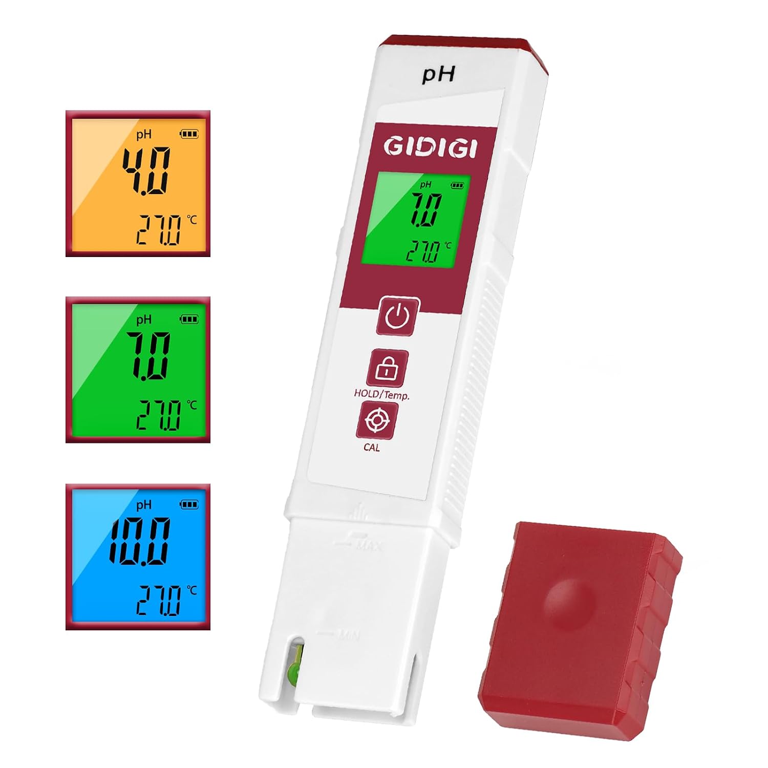Digital pH Meter for Water pH Tester with pH Test Strip Function